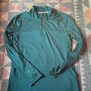 Girls Teal Quarter-Zip Performance top